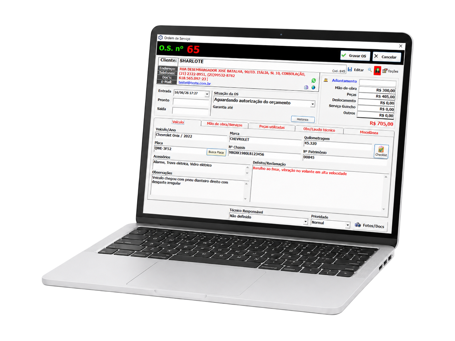 Sistema para oficina mecânica SHOficina dashboard de gestão